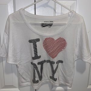 Old Navy “I love NY” cropped collectabilities tee